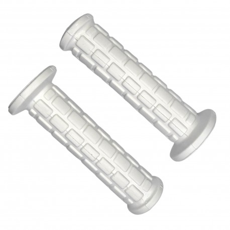 Poignées de Guidon Moto 130 mm Gauche 22 mm Droite 24 mm Cyclo Scooter Moto Blanc