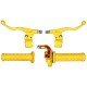 Kit Poignée Moto Mobylette Scooter Accélérateur Leviers Gauche Droit – Guidon 22 mm – Revêtements Caoutchouc, jaune