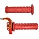 Kit Poignée Moto Mobylette Scooter Accélérateur Leviers Gauche Droit – Guidon 22 mm – Revêtements Caoutchouc, rouge