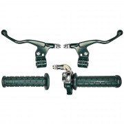 Kit Poignée Moto Mobylette Scooter Accélérateur Leviers Gauche Droit – Guidon 22 mm – Revêtements Caoutchouc, vert