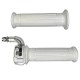 Kit Poignée Moto Mobylette Scooter Accélérateur Leviers Gauche Droit – Guidon 22 mm – Revêtements Caoutchouc, blanc