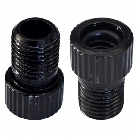 2x Embout Adaptateur raccord connecteur Pompe vélo Valve Presta Dunlop Schrader Chambre à air Pneu compresseur, Noir