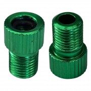 2x Embout Adaptateur raccord connecteur Pompe vélo Valve Presta Dunlop Schrader Chambre à air Pneu compresseur, Vert